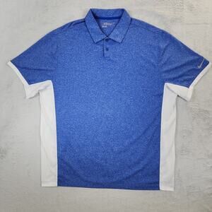 Nike Golf Tour Performance Dri-Fit Polo Shirt Mens XXL Blue/White